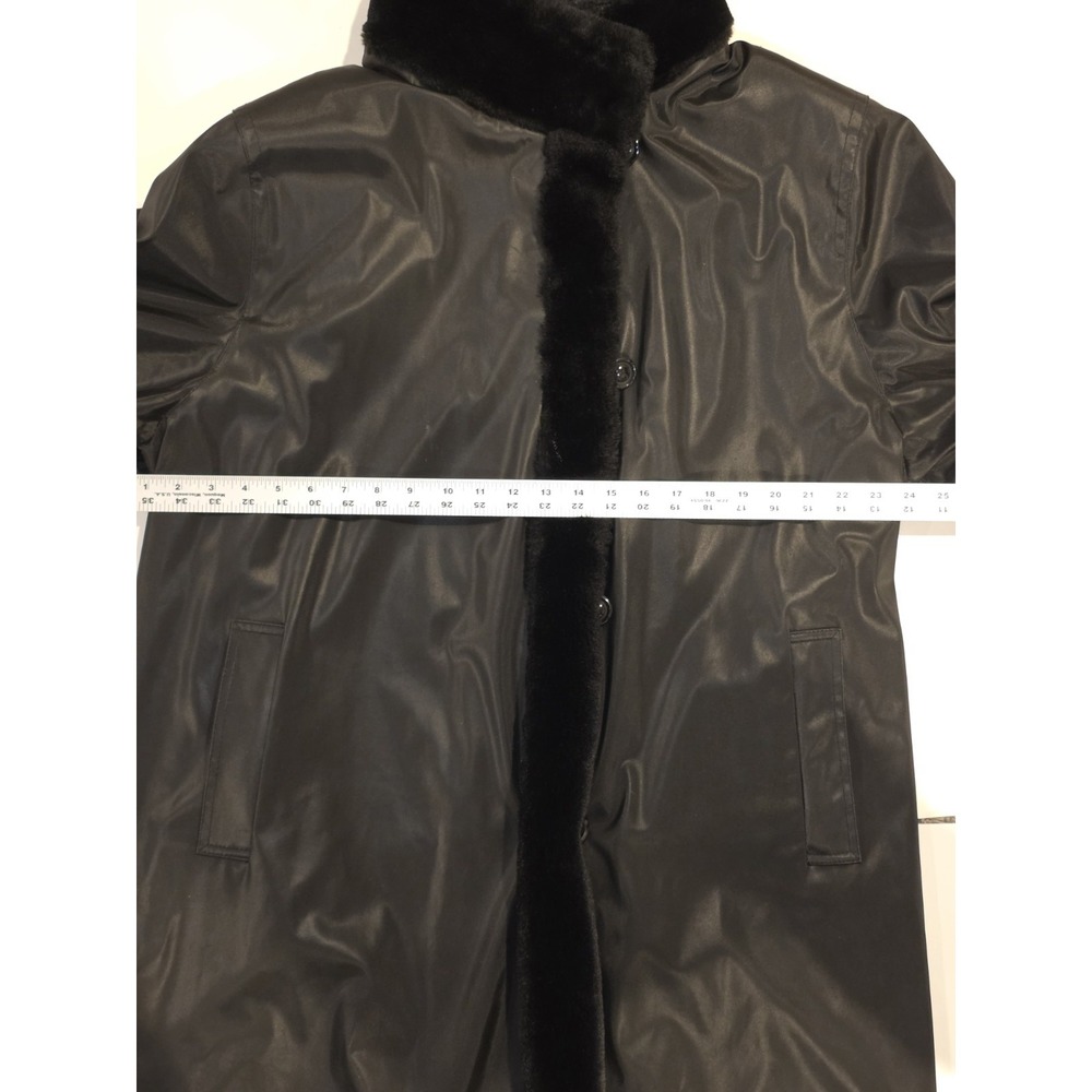 American Bazaar Women's 1X‎ Black w/ Leopard Lining All Weather Winter Rain Coat - Picture 16 of 16